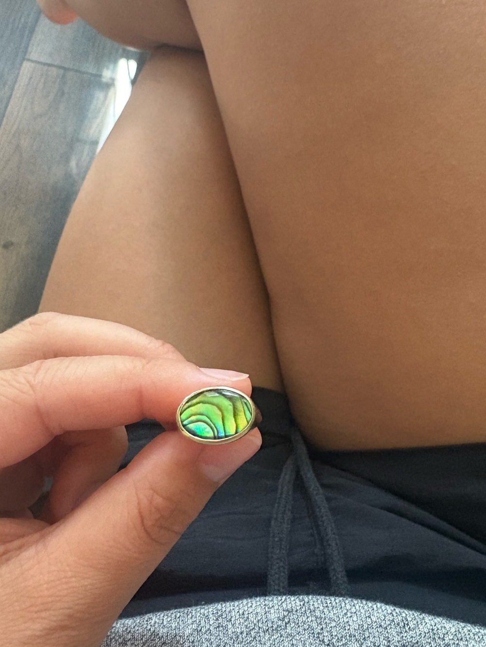 Luiny Abalone Pinky Signet Ring - Picture 7 of 7